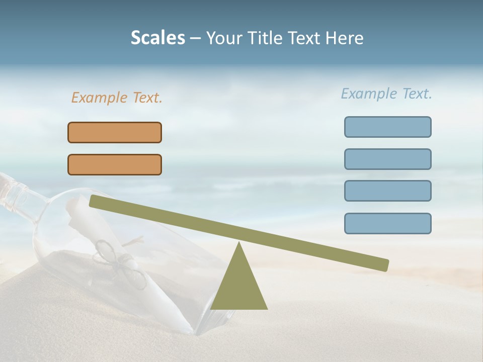 A Message In A Bottle On A Sandy Beach PowerPoint Template