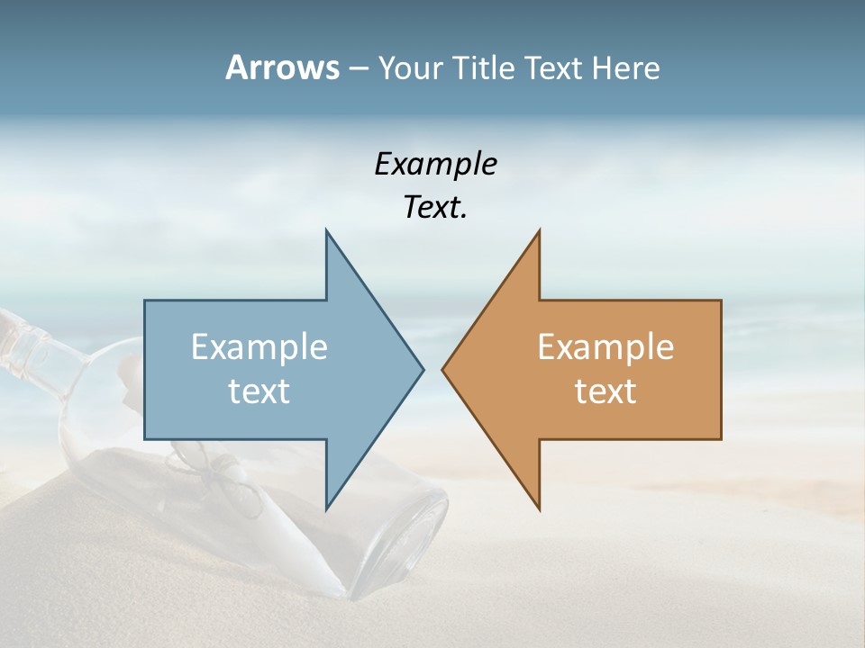 A Message In A Bottle On A Sandy Beach PowerPoint Template