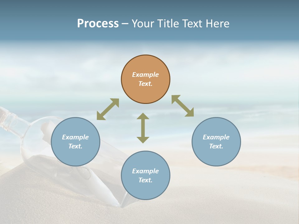 A Message In A Bottle On A Sandy Beach PowerPoint Template