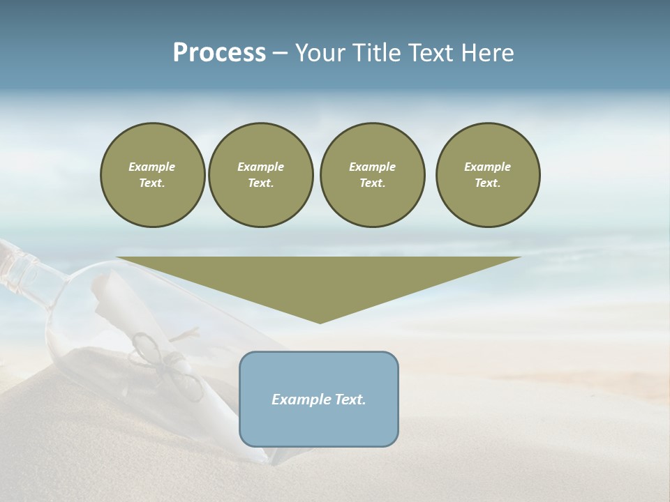 A Message In A Bottle On A Sandy Beach PowerPoint Template