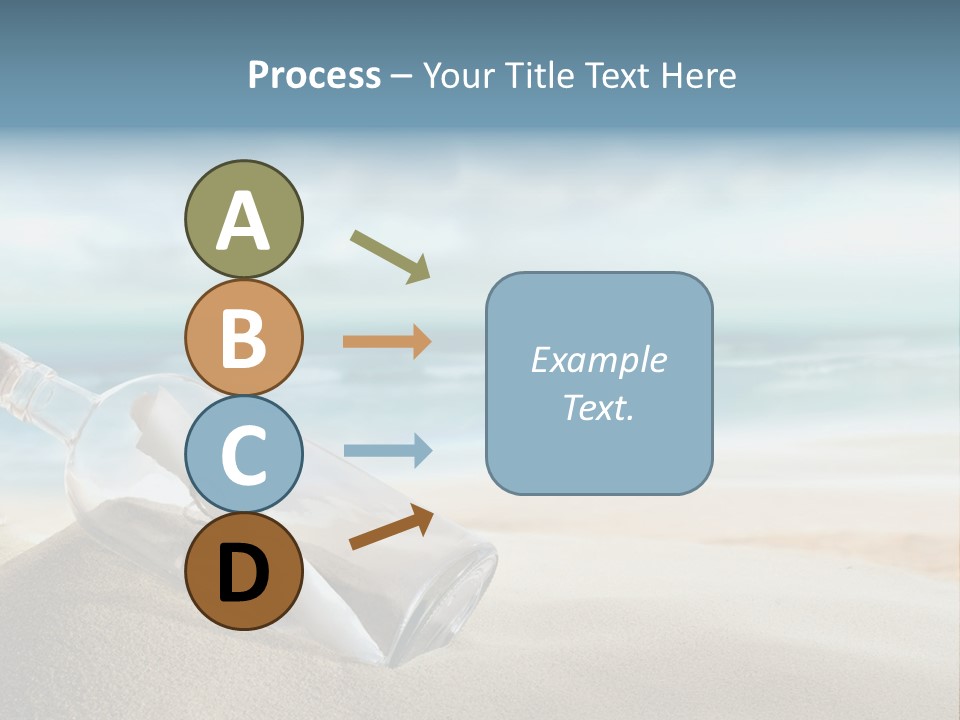 A Message In A Bottle On A Sandy Beach PowerPoint Template