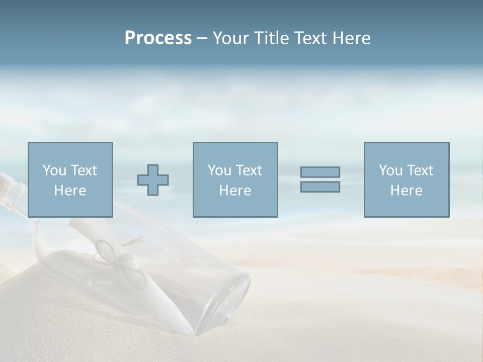 A Message In A Bottle On A Sandy Beach PowerPoint Template