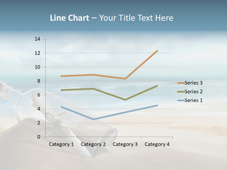 A Message In A Bottle On A Sandy Beach PowerPoint Template