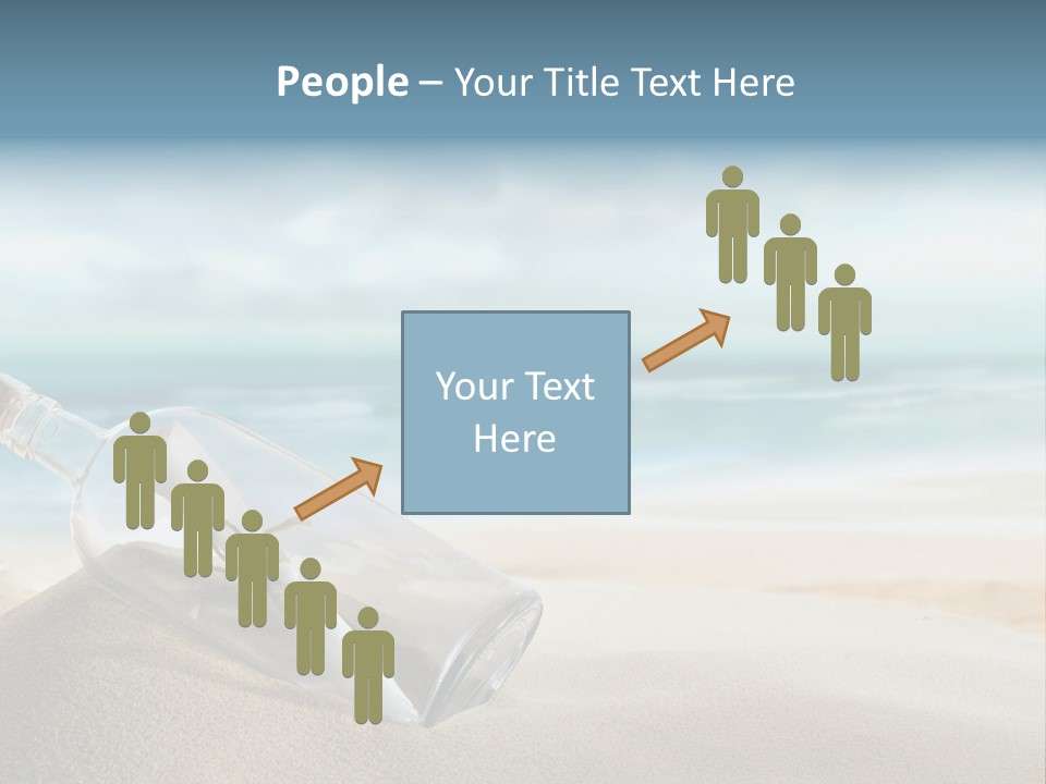 A Message In A Bottle On A Sandy Beach PowerPoint Template