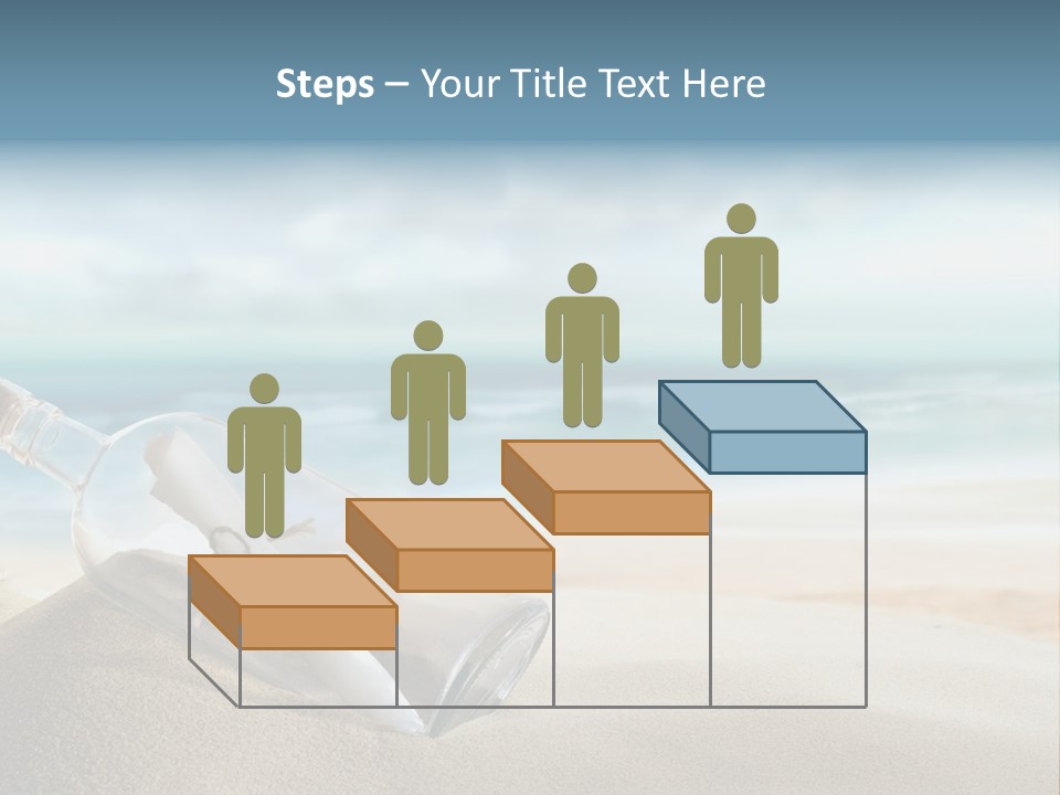 A Message In A Bottle On A Sandy Beach PowerPoint Template