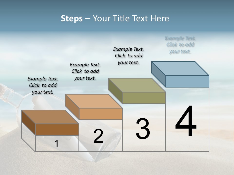 A Message In A Bottle On A Sandy Beach PowerPoint Template