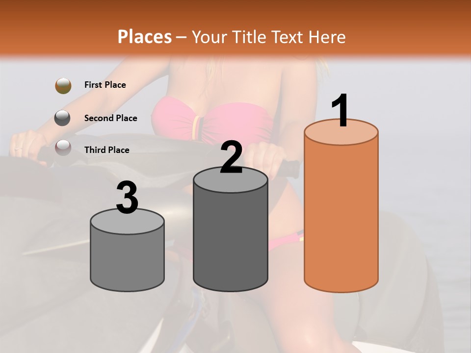 A Woman In A Pink Bikini On A Jet Ski PowerPoint Template