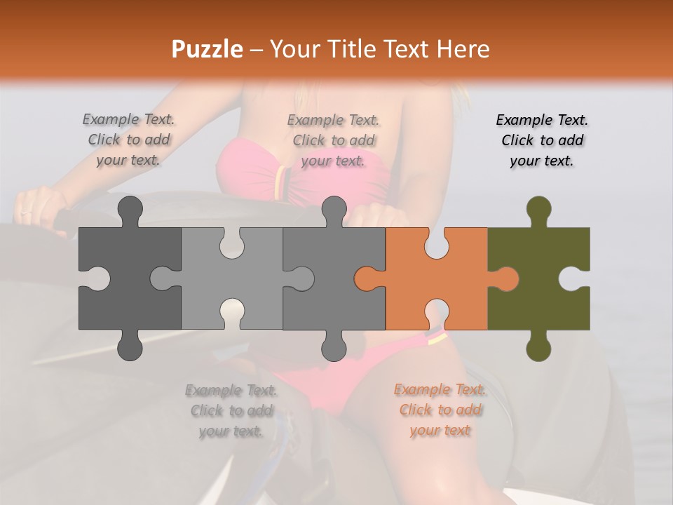 A Woman In A Pink Bikini On A Jet Ski PowerPoint Template