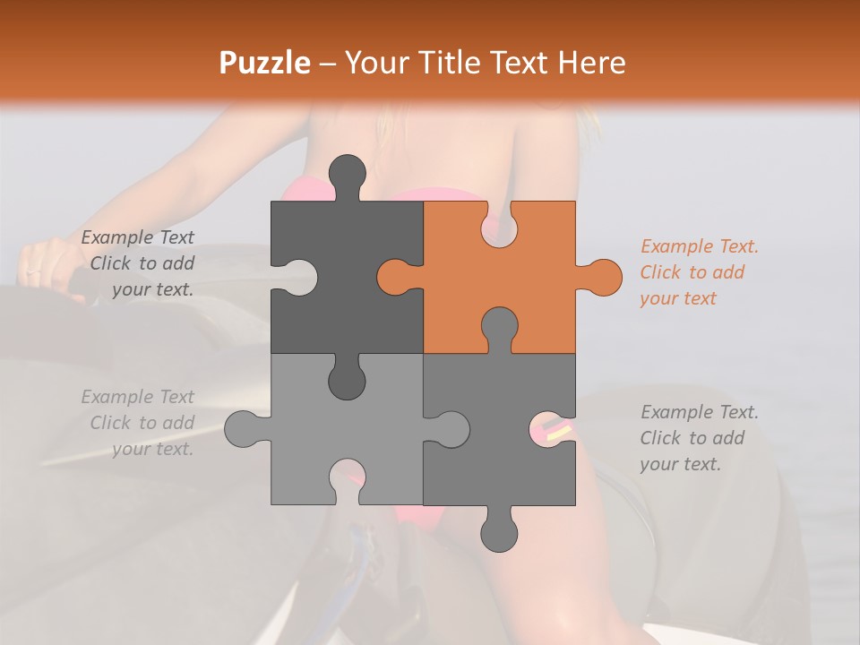 A Woman In A Pink Bikini On A Jet Ski PowerPoint Template