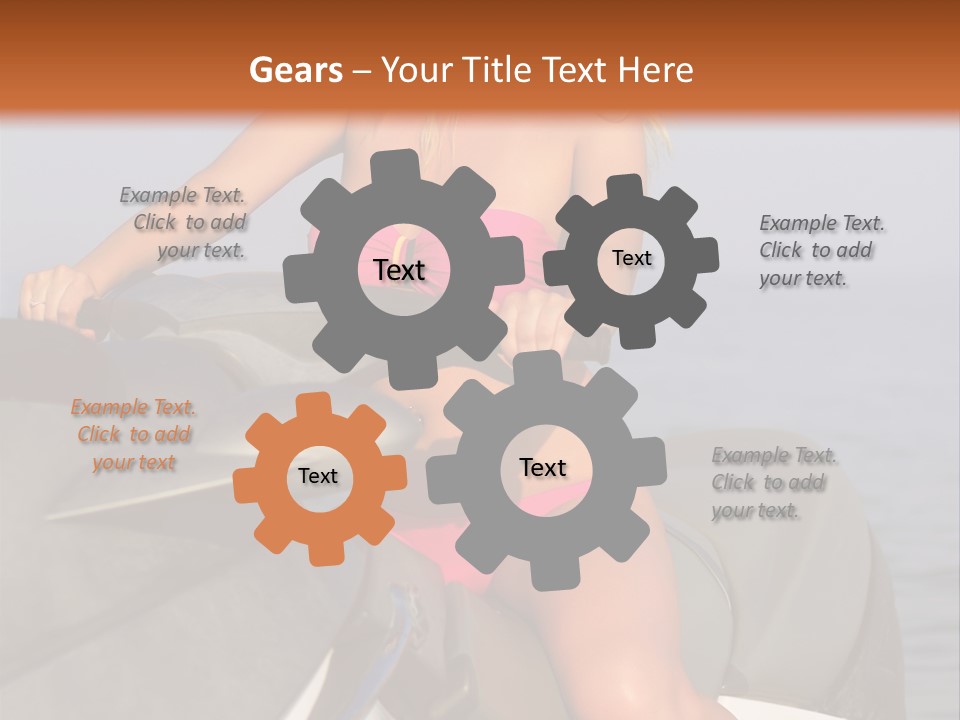 A Woman In A Pink Bikini On A Jet Ski PowerPoint Template