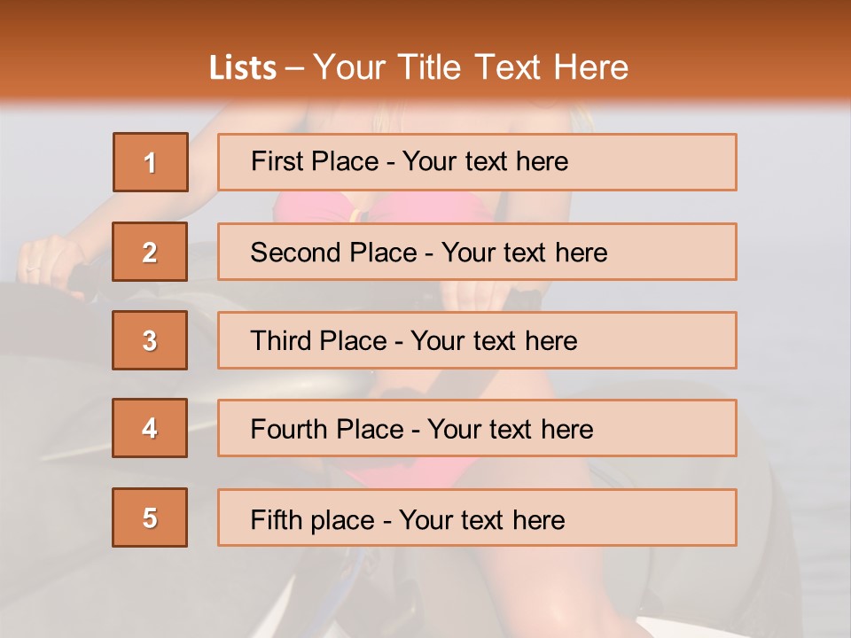 A Woman In A Pink Bikini On A Jet Ski PowerPoint Template