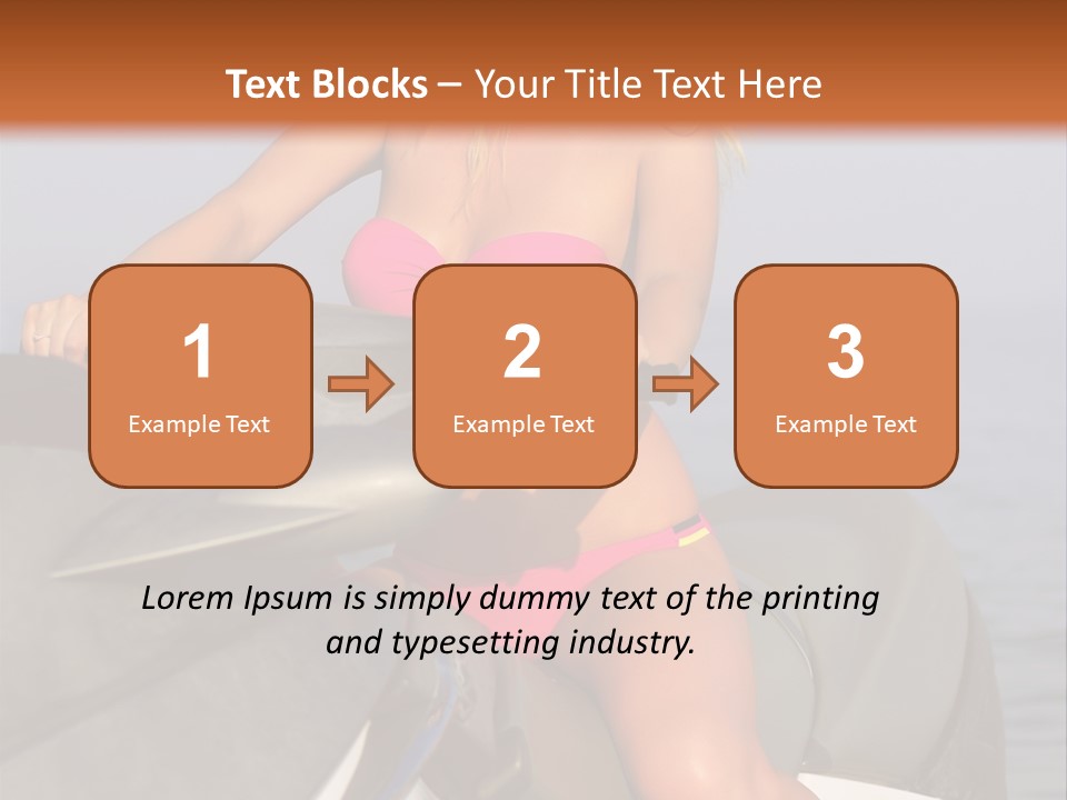 A Woman In A Pink Bikini On A Jet Ski PowerPoint Template