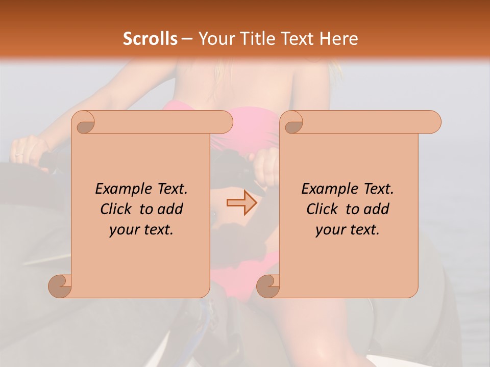 A Woman In A Pink Bikini On A Jet Ski PowerPoint Template