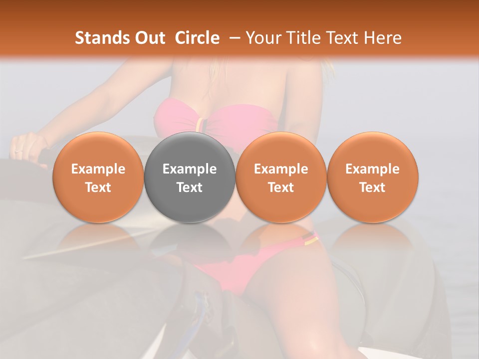 A Woman In A Pink Bikini On A Jet Ski PowerPoint Template