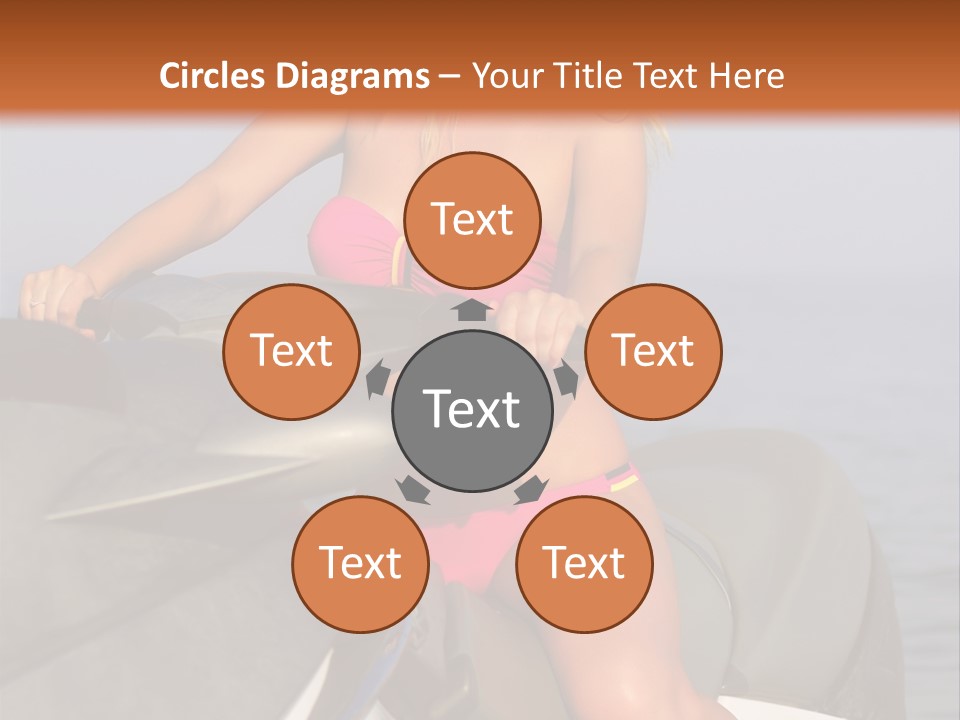 A Woman In A Pink Bikini On A Jet Ski PowerPoint Template