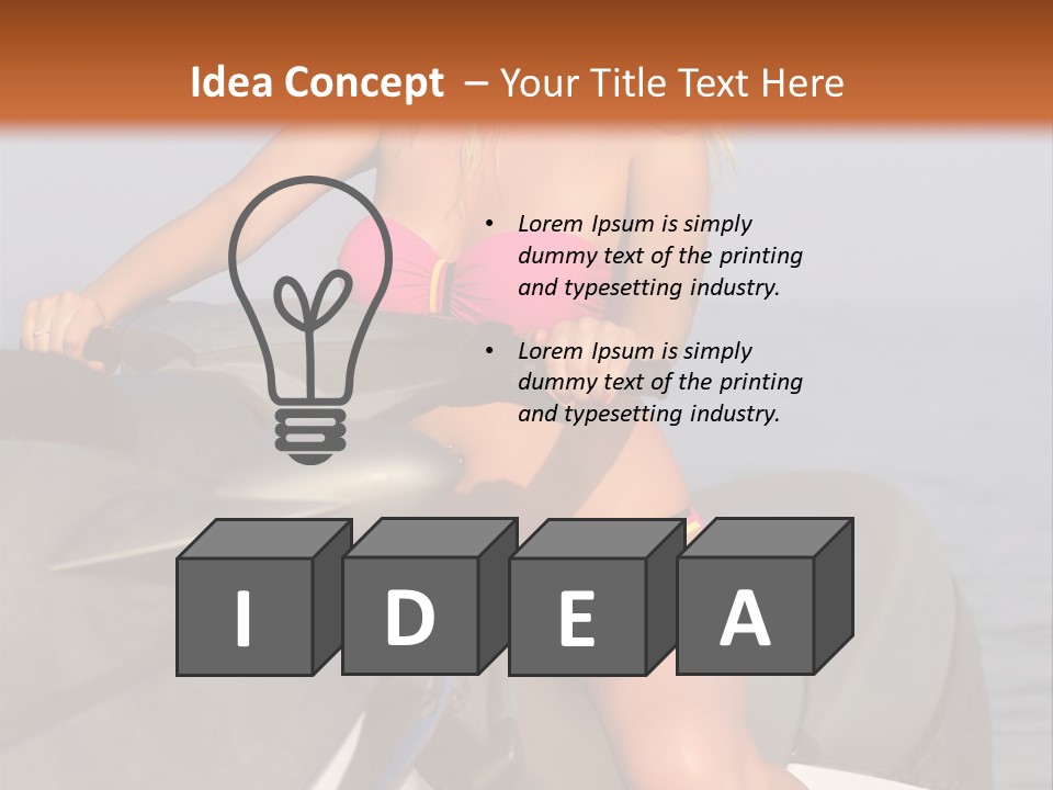 A Woman In A Pink Bikini On A Jet Ski PowerPoint Template