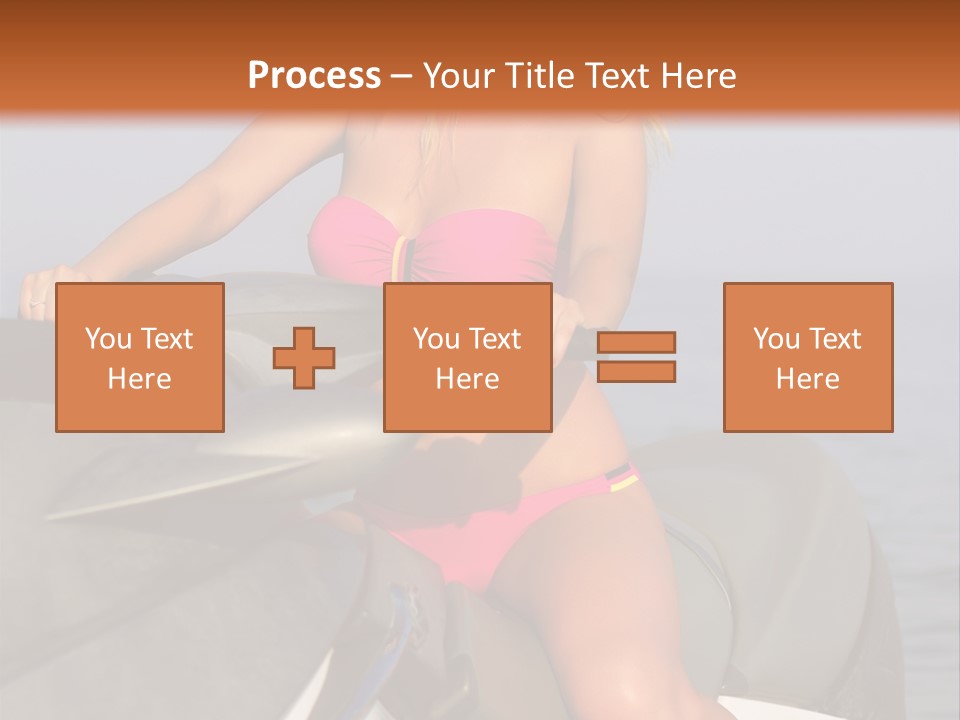 A Woman In A Pink Bikini On A Jet Ski PowerPoint Template