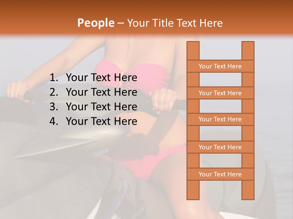 A Woman In A Pink Bikini On A Jet Ski PowerPoint Template