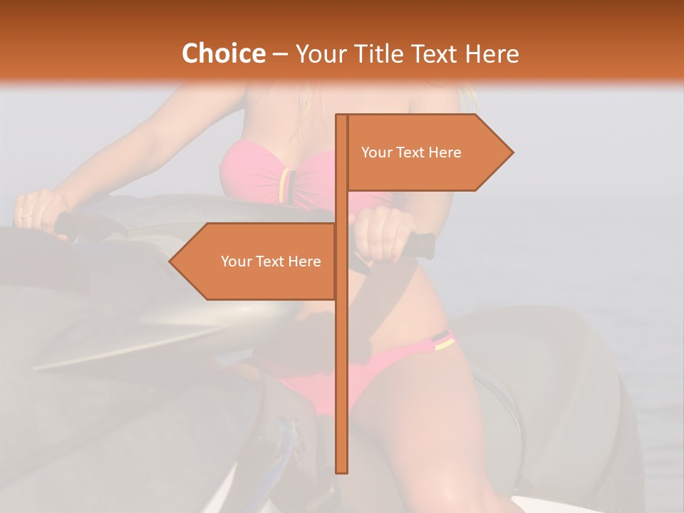 A Woman In A Pink Bikini On A Jet Ski PowerPoint Template