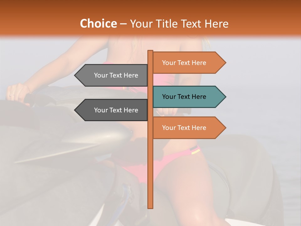 A Woman In A Pink Bikini On A Jet Ski PowerPoint Template