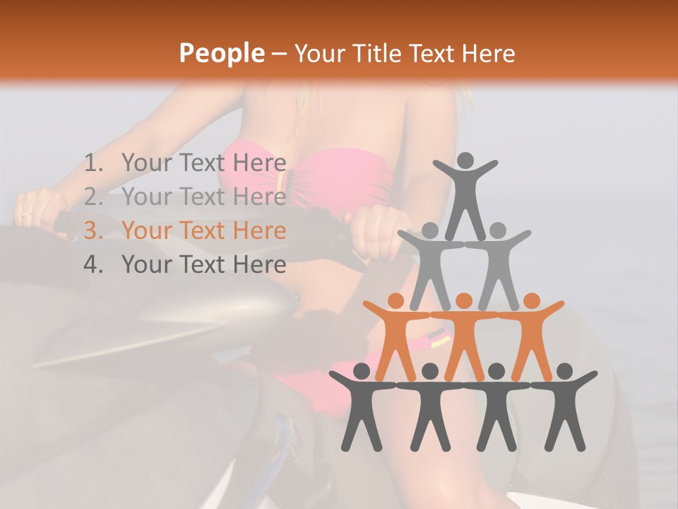 A Woman In A Pink Bikini On A Jet Ski PowerPoint Template