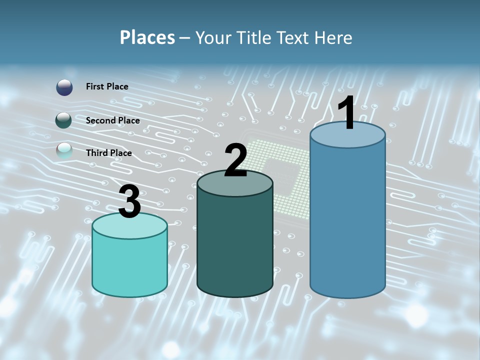 A Circuit Board With A Computer Chip In The Middle Of It PowerPoint Template