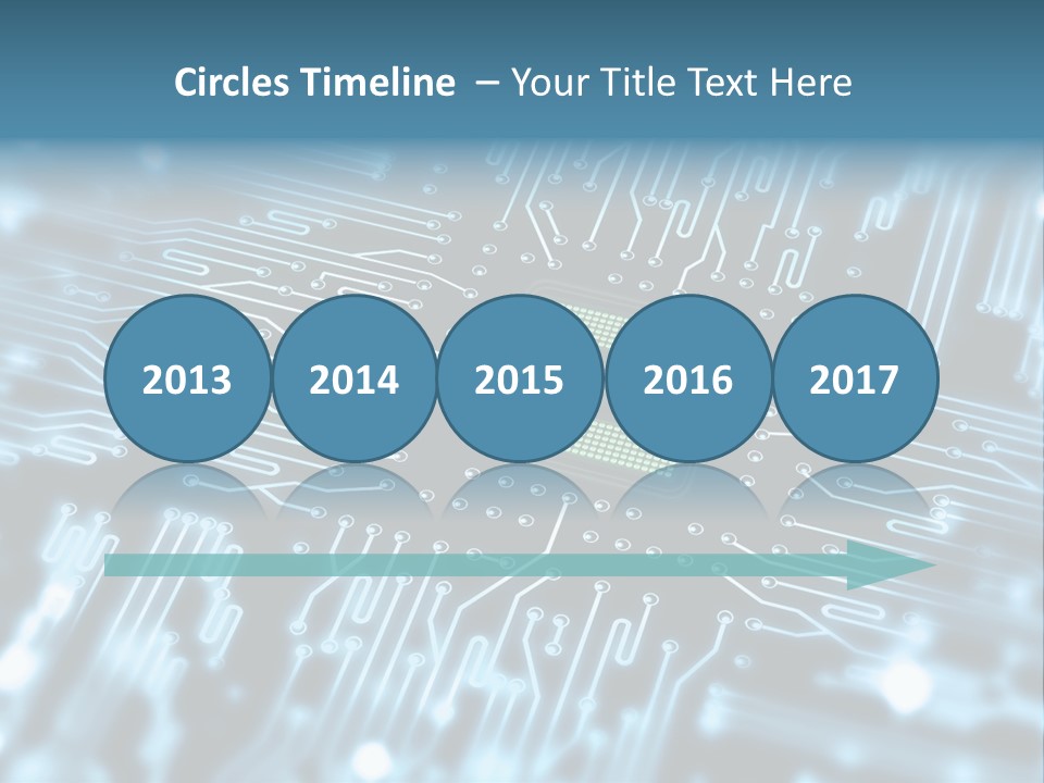 A Circuit Board With A Computer Chip In The Middle Of It PowerPoint Template