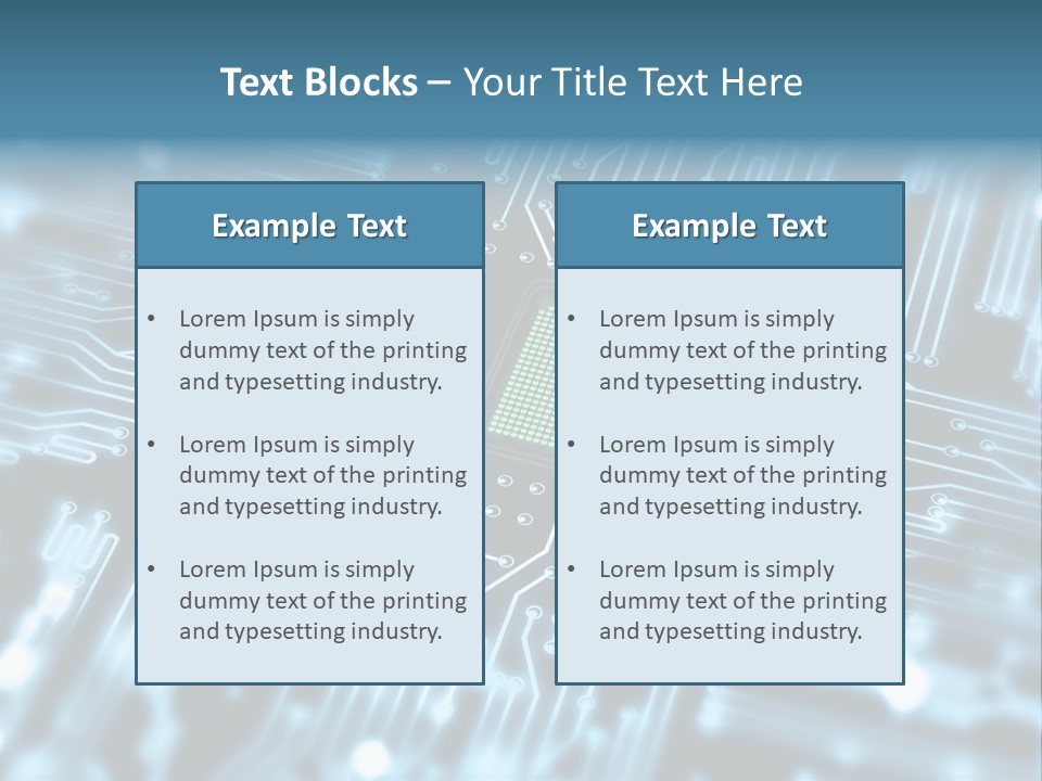 A Circuit Board With A Computer Chip In The Middle Of It PowerPoint Template