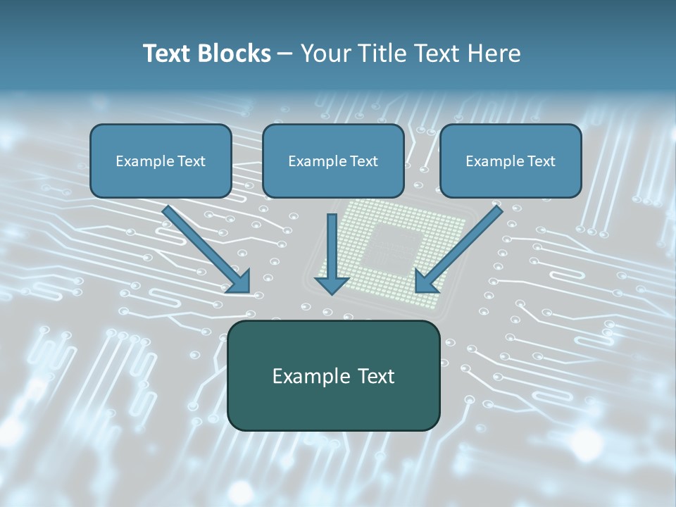 A Circuit Board With A Computer Chip In The Middle Of It PowerPoint Template