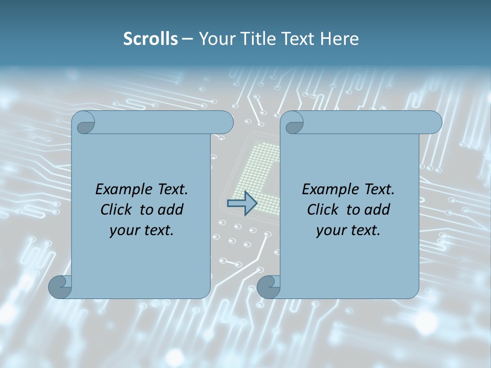 A Circuit Board With A Computer Chip In The Middle Of It PowerPoint Template