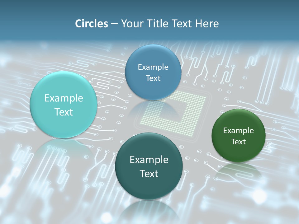 A Circuit Board With A Computer Chip In The Middle Of It PowerPoint Template