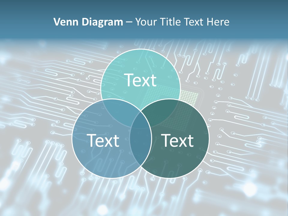 A Circuit Board With A Computer Chip In The Middle Of It PowerPoint Template