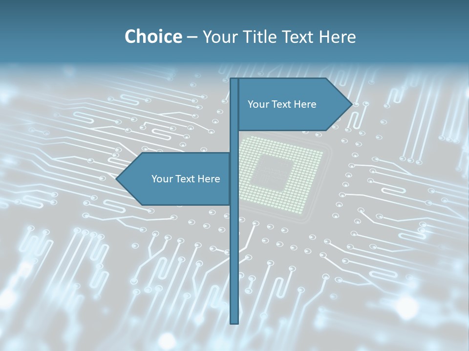 A Circuit Board With A Computer Chip In The Middle Of It PowerPoint Template