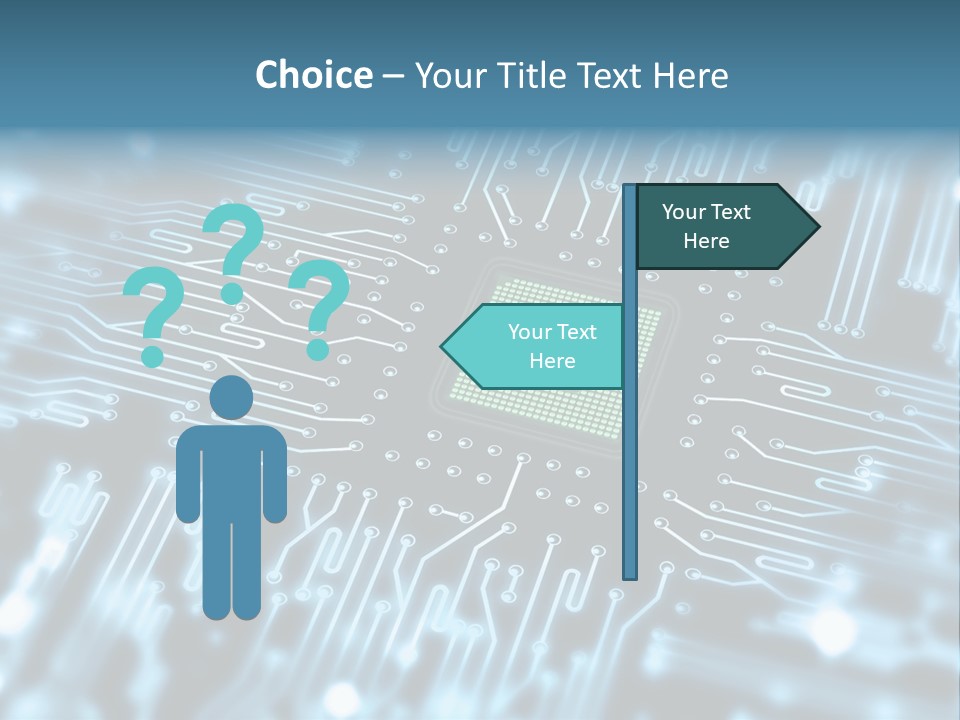 A Circuit Board With A Computer Chip In The Middle Of It PowerPoint Template
