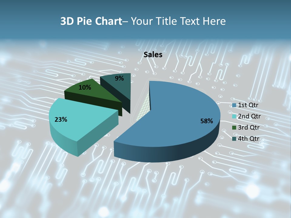 A Circuit Board With A Computer Chip In The Middle Of It PowerPoint Template