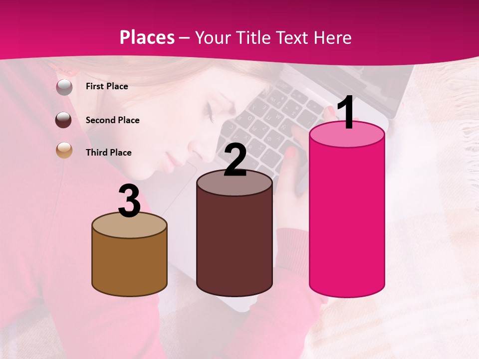 Laptop Casual Young PowerPoint Template