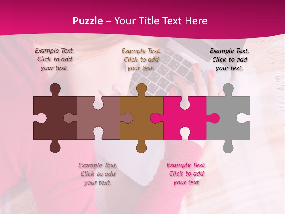 Laptop Casual Young PowerPoint Template