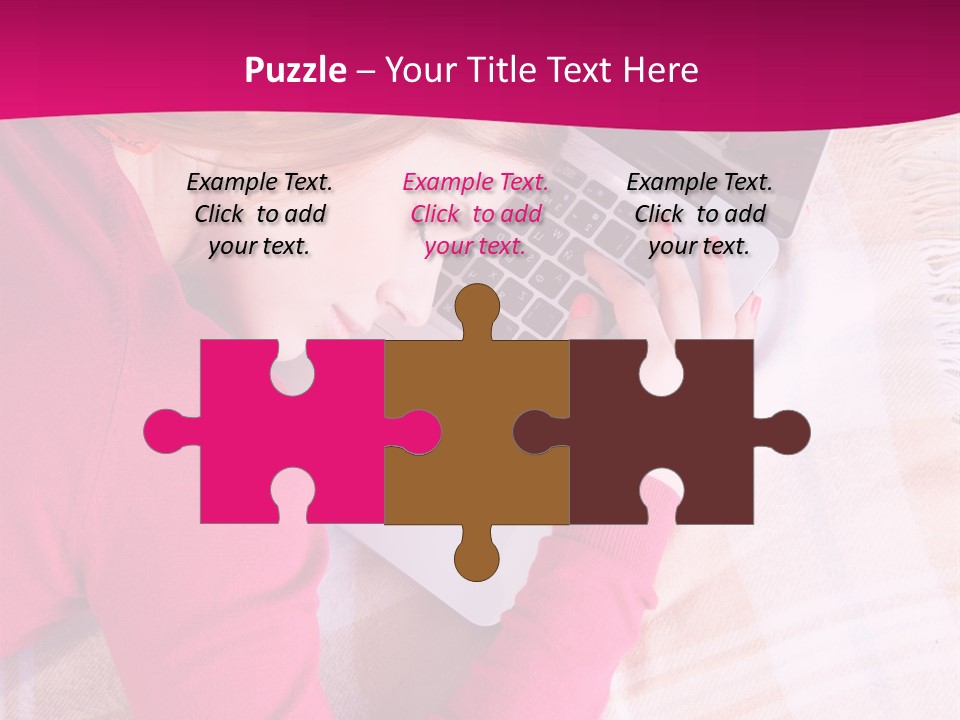 Laptop Casual Young PowerPoint Template