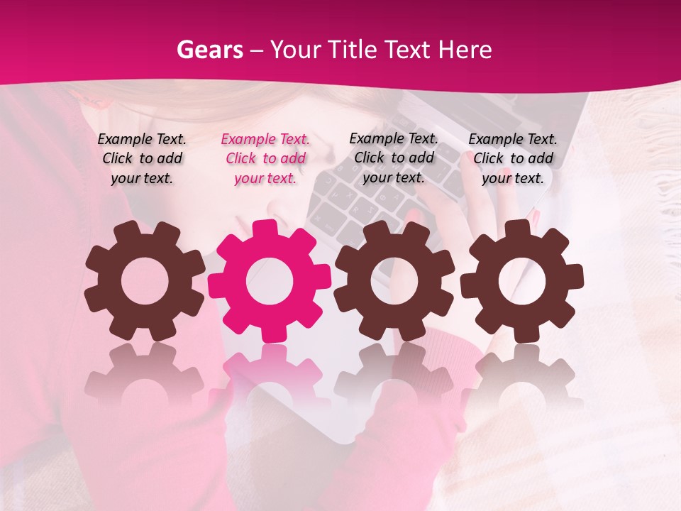 Laptop Casual Young PowerPoint Template