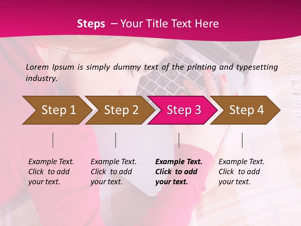 Laptop Casual Young PowerPoint Template