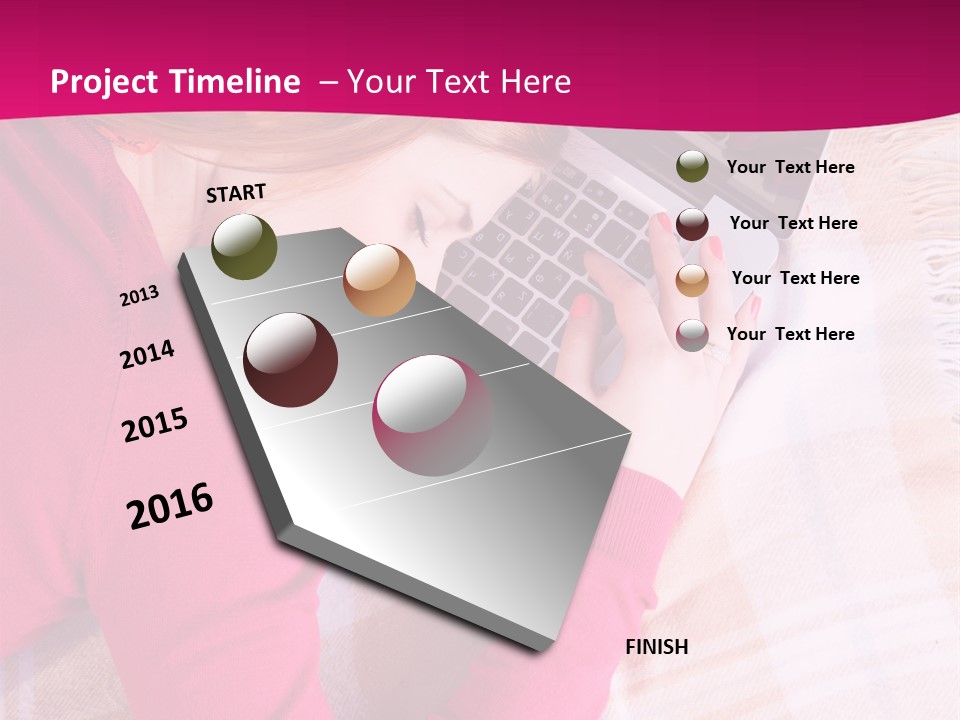 Laptop Casual Young PowerPoint Template