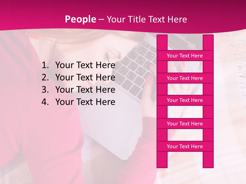 Laptop Casual Young PowerPoint Template