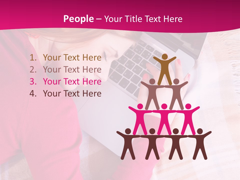 Laptop Casual Young PowerPoint Template