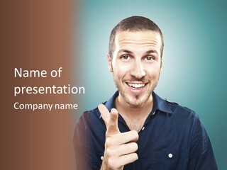 Shirt Finger Face PowerPoint Template