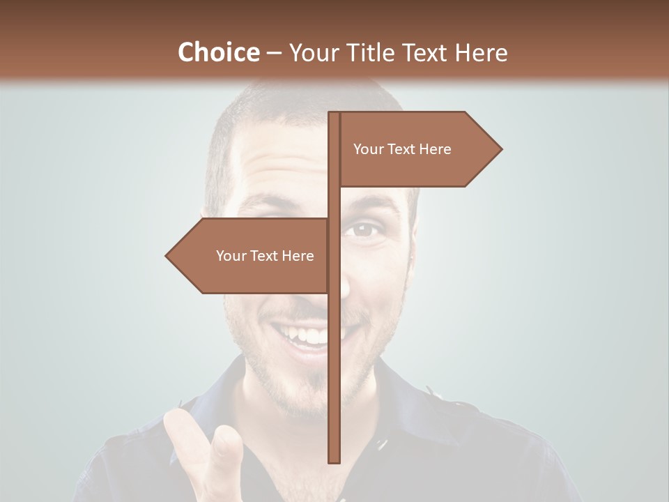 Shirt Finger Face PowerPoint Template