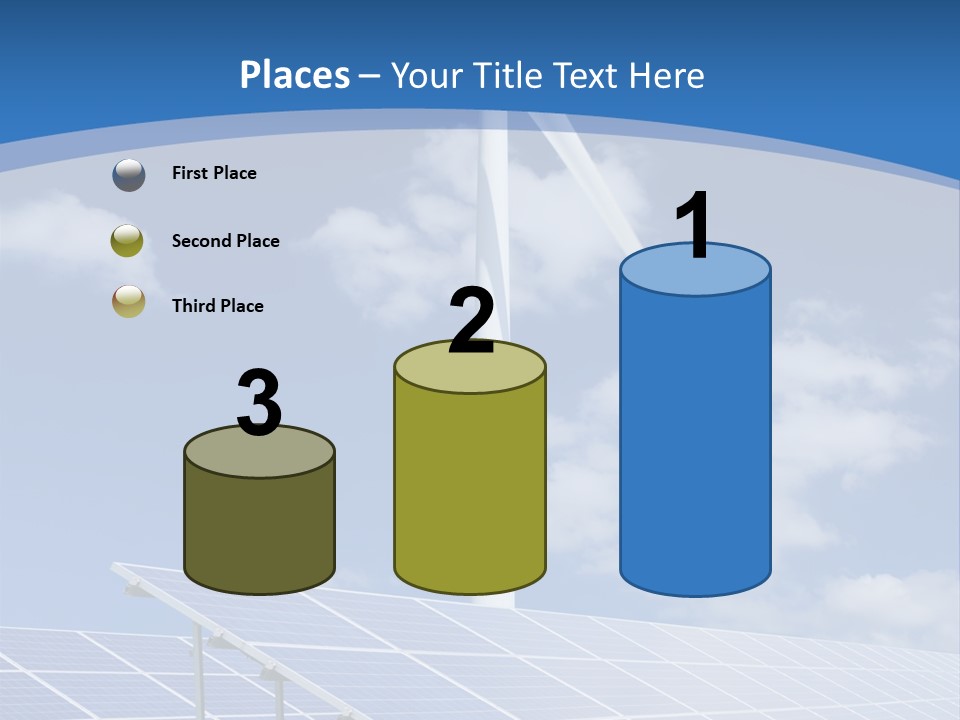 A Wind Turbine And Solar Panels In A Field PowerPoint Template