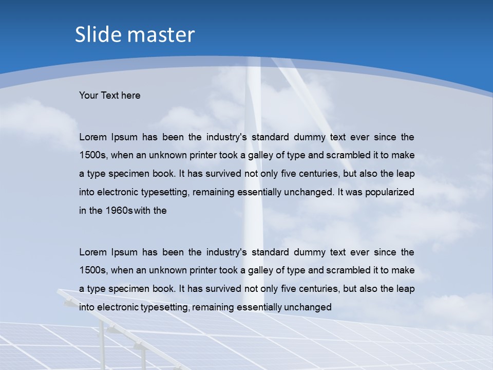 A Wind Turbine And Solar Panels In A Field PowerPoint Template