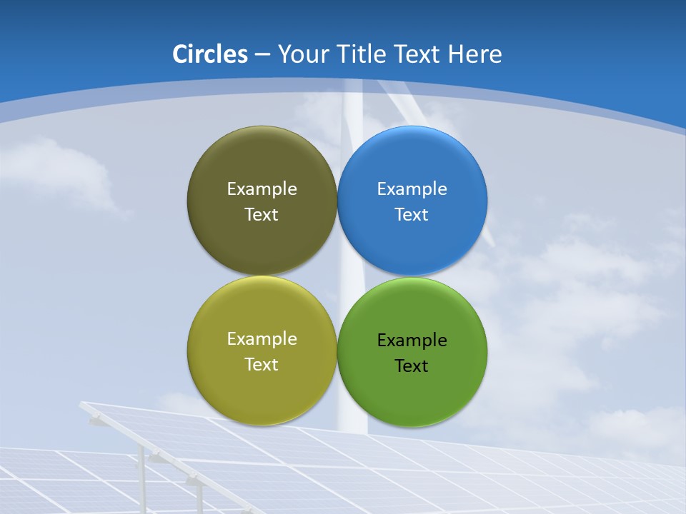 A Wind Turbine And Solar Panels In A Field PowerPoint Template