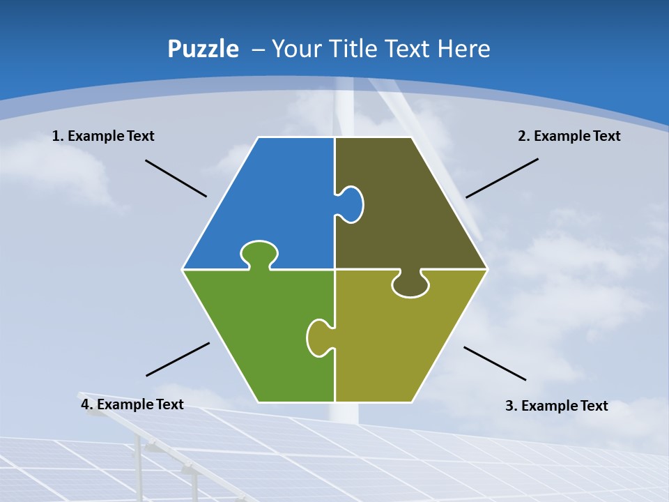 A Wind Turbine And Solar Panels In A Field PowerPoint Template