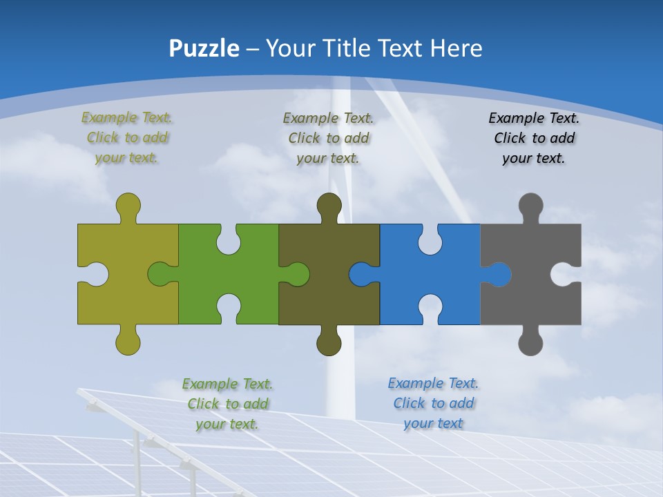A Wind Turbine And Solar Panels In A Field PowerPoint Template